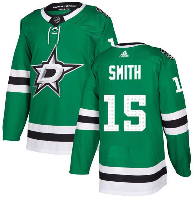 Men%27s Dallas Stars #15 Craig Smith Green Stitched Jersey